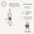 Schmuck aus 925er Silber – Knoten der unendlichen Liebe, handgefertigter Anhänger mit Ewigkeitssymbol im rustikalen Skulpturenstil | Art Diva