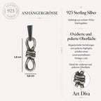 Schmuck aus 925er Silber – Knoten der unendlichen Liebe, handgefertigter Anhänger mit Ewigkeitssymbol für Armband oder Halskette, rustikaler Skulpturenschmuck | Art Diva