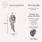 Anhänger aus 925er Silber mit Engelsflügel – Schutztalisman, handgefertigter Skulpturenschmuck im Boho-Stil, ideales Geschenk für Mutter, Tochter oder Freundin | Art Diva