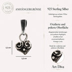 Herzanhänger aus 925er Silber – handgefertigter Liebestalisman und Skulpturenschmuck im Boho-Stil, ideales Geschenk für Mutter, Tochter oder Freundin | Art Diva