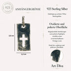 „Plakette mit Kreuz“ – Herren-Anhänger aus 925er Silber mit Stärke und Charakter | Art Diva