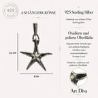 „Seestern“ – oxidierter Anhänger aus 925er Silber, Talisman für Glück und Gelassenheit, Skulpturenschmuck im Boho- und rustikalen Stil | Art Diva