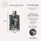 „Fuchs“ – oxidierter, handgefertigter Anhänger aus 925er Silber, Skulpturenschmuck im Boho- und rustikalen Stil | Art Diva