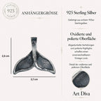 Walflossen-Anhänger für Herren aus 925er Silber – handgefertigter Skulpturenschmuck im Boho- und rustikalen Stil | Art Diva