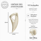 „Wolfszahn“ – handpolierter Herren-Anhänger aus 925er Silber, Talisman für Stärke und Schutz | Art Diva