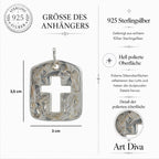 Massiver Herren-Kreuzanhänger aus 925er Silber mit ausgeschnittenem Kreuz – handpoliert, Schmuck im Boho- und rustikalen Stil | Art Diva