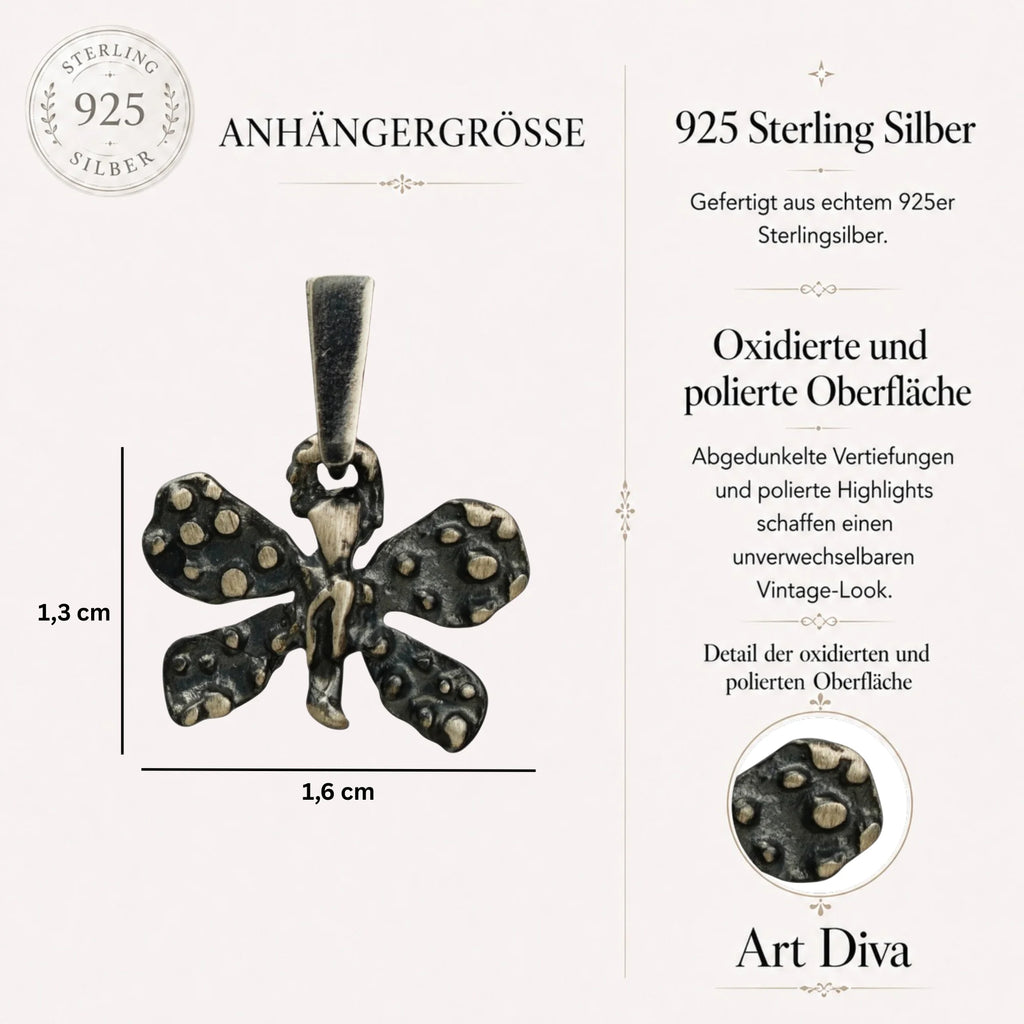 925er Silberanhänger „Kleiner Schmetterling“ – handgefertigter Boho-Talisman für Wandel und Leichtigkeit, skulpturales Schmuckstück und Geschenk für Mutter, Tochter oder Freundin | Art Diva