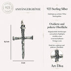 Kreuz-Anhänger für Herren aus 925er Silber – Symbol des Glaubens, handgefertigt im Boho- und rustikalen Stil | Art Diva