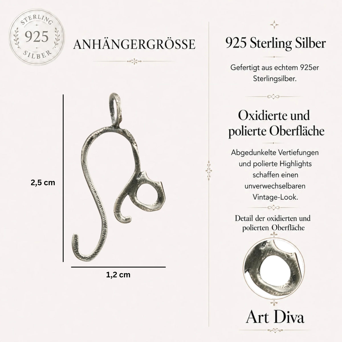 „Kätzchen“-Anhänger aus 925er Silber mit partieller Oxidation – filigranes Symbol für Unabhängigkeit und Intuition, Skulpturenschmuck im Boho-Stil | Art Diva