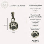 925er Silberanhänger „Pfote“ – handgefertigter Boho-Talisman für Tierliebe, skulpturales Schmuckstück und Geschenk für Hunde- oder Katzenliebhaber | Art Diva