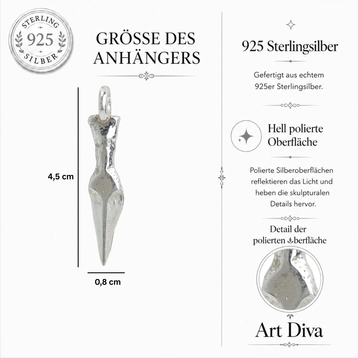 Dolch-Anhänger aus 925er Silber – handgefertigter Herren-Talisman für Stärke im rustikalen Boho-Stil | Art Diva