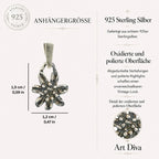 Edelweiß-Anhänger aus 925er Silber – handgefertigter Boho-Talisman für reine Liebe und Treue, skulpturales Schmuckstück und Geschenk für Mutter, Tochter oder Freundin | Art Diva