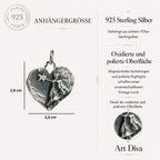 Schutzengel-Herz-Anhänger mit Engel und Stern aus 925er Silber – Talisman für Schutz, Liebe und Glauben, handgefertigt im Boho-Stil | Art Diva