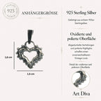 „Morgenliebe“-Herz-Anhänger mit Tautropfen aus 925er Silber – Talisman für Zärtlichkeit und reine Liebe, handgefertigt im Boho-Stil | Art Diva