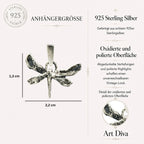 „Libelle“-Anhänger aus 925er Silber – Talisman für Veränderung, Leichtigkeit und innere Freiheit, handgefertigt im Boho-Stil | Art Diva