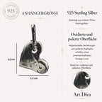 Herz-Anhänger aus 925er Silber – Talisman für Liebe, handgefertigter Skulpturenschmuck im Boho-Stil mit rustikaler Optik | Art Diva