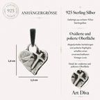 „Glaube an die Liebe“-Miniaturanhänger aus 925er Silber – christliches Herz mit Kreuz, handgefertigtes Symbol spiritueller Liebe | Art Diva