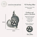 Herz-Anhänger mit Pfote aus 925er Silber – Talisman für Treue und Tierliebe, Schmuckstück im Boho- und rustikalen Stil für Hunde- und Katzenliebhaber | Art Diva