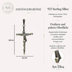 „Kreuz des Glaubens“ – Kruzifix aus 925er Silber mit kunstvoll gestalteter Christusfigur, handgefertigtes Symbol für Stärke und Spiritualität im Vintage-, Boho- und rustikalen Stil | Art Diva