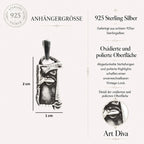 „Gesicht der Muse“ – Anhänger aus 925er Silber, handgefertigter Skulpturenschmuck für kreative Seelen im Boho- und rustikalen Stil | Art Diva