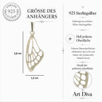 „Schmetterlingsflügel“ – Anhänger aus 925er Silber, Amulett für Freiheit und Licht, handgefertigter Skulpturenschmuck im Boho- und rustikalen Stil | Art Diva