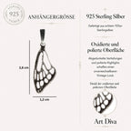 Schmetterlingsflügel-Anhänger aus 925er Silber – handgefertigter Talisman für Freiheit und Transformation, Skulpturenschmuck im Boho- und rustikalen Stil | Art Diva