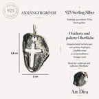 „Massives Kreuz“ – oxidierter Herren-Anhänger aus 925er Silber, Talisman für Stärke und spirituellen Schutz, Schmuck im Boho- und rustikalen Stil | Art Diva