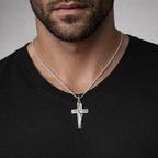 Massiver Kreuz-Anhänger für Herren aus 925er Silber – Symbol für Glauben und Entschlossenheit, handgefertigt | Art Diva