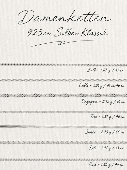 Damenkette aus 925er Silber – klassische Halskette