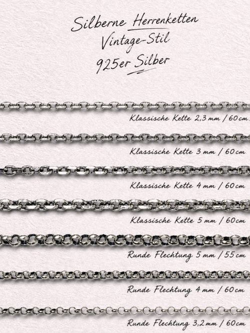 Herren-Silberkette aus 925er Silber – massive Kette im Vintage-Stil | Art Diva