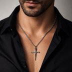 Kreuz-Anhänger für Herren aus 925er Silber – Symbol des Glaubens, handgefertigt im Boho- und rustikalen Stil | Art Diva