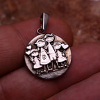 Familien-Anhänger aus 925er Silber – teilweise oxidierter Talisman für familiäre Liebe und Verbundenheit | Art Diva