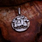 Familien-Anhänger aus 925er Silber – teilweise oxidierter Talisman für familiäre Liebe und Verbundenheit | Art Diva