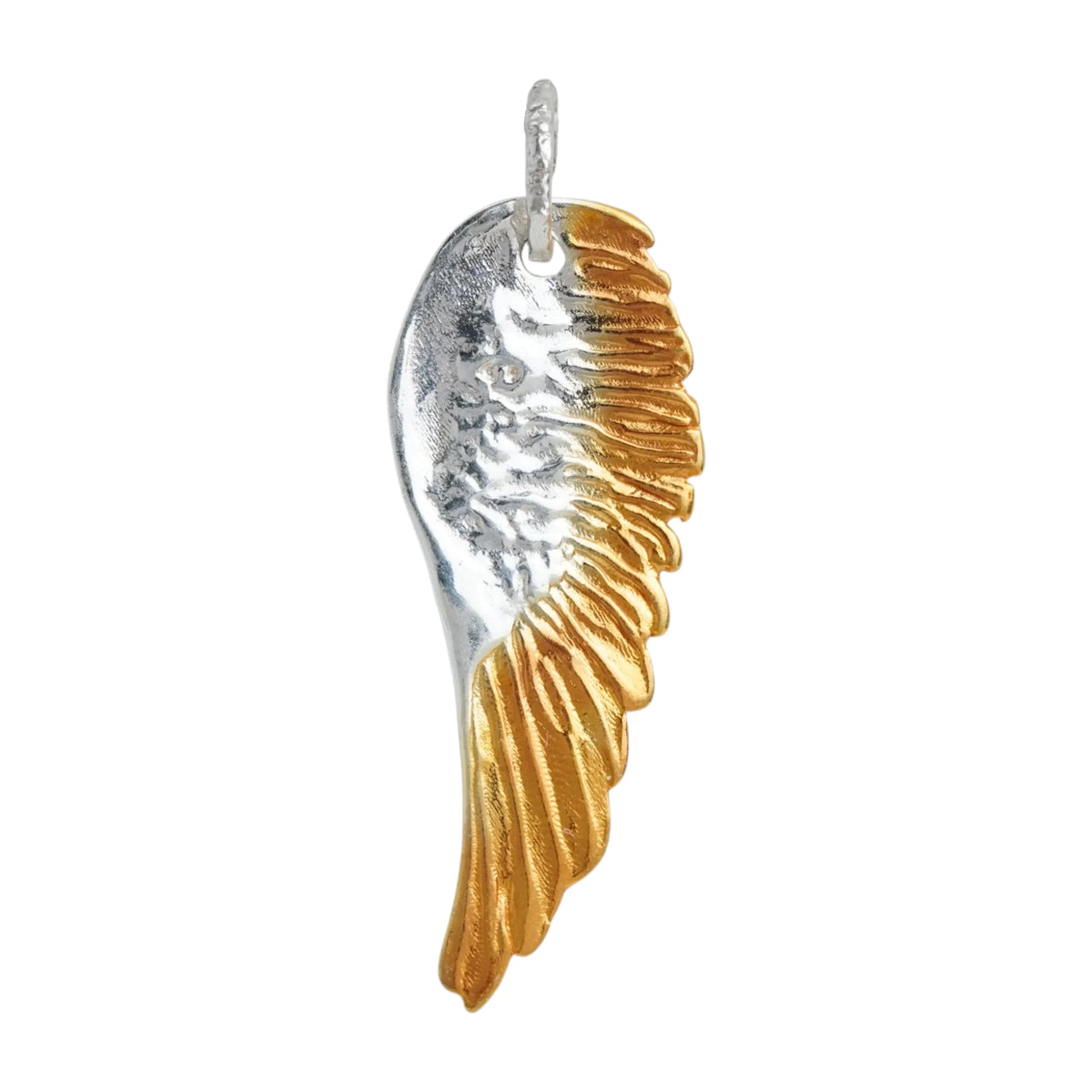 925 Silber Anhänger Engelsflügel mit goldenen Akzenten | Art Diva