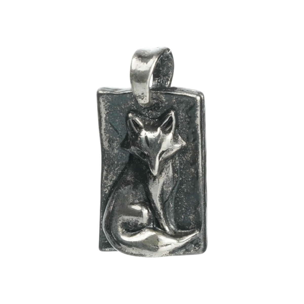„Fuchs“ – oxidierter, handgefertigter Anhänger aus 925er Silber, Skulpturenschmuck im Boho- und rustikalen Stil | Art Diva