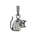 „Pisana“ – oxidierter Katzen-Anhänger aus 925er Silber für Katzenliebhaber, Skulpturenschmuck im Boho- und rustikalen Stil | Art Diva