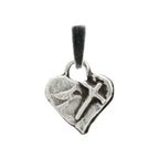 „Glaube an die Liebe“-Miniaturanhänger aus 925er Silber – christliches Herz mit Kreuz, handgefertigtes Symbol spiritueller Liebe | Art Diva