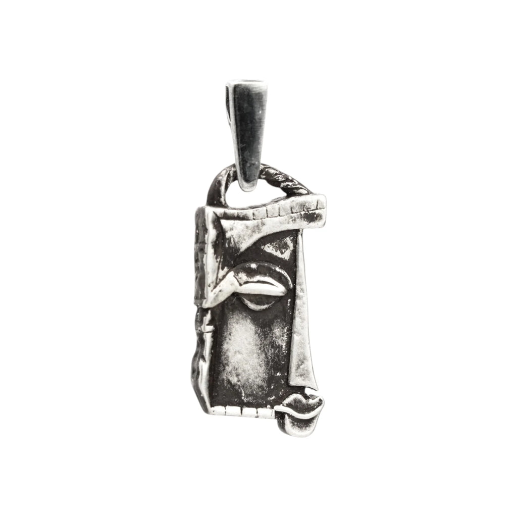 „Gesicht der Muse“ – Anhänger aus 925er Silber, handgefertigter Skulpturenschmuck für kreative Seelen im Boho- und rustikalen Stil | Art Diva