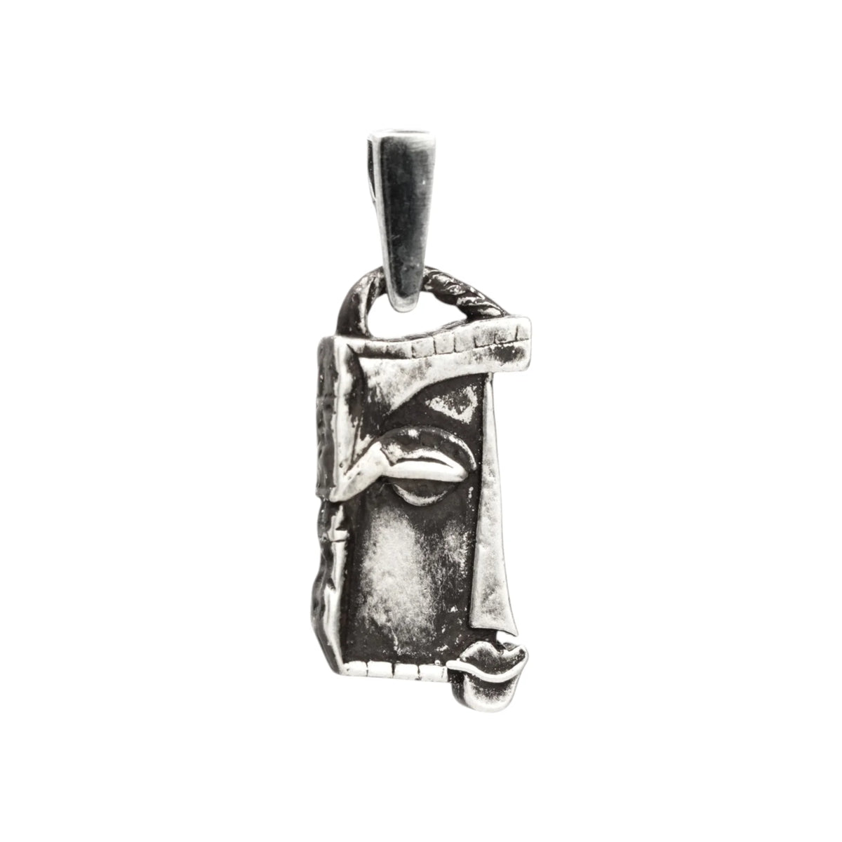 „Gesicht der Muse“ – Anhänger aus 925er Silber, handgefertigter Skulpturenschmuck für kreative Seelen im Boho- und rustikalen Stil | Art Diva