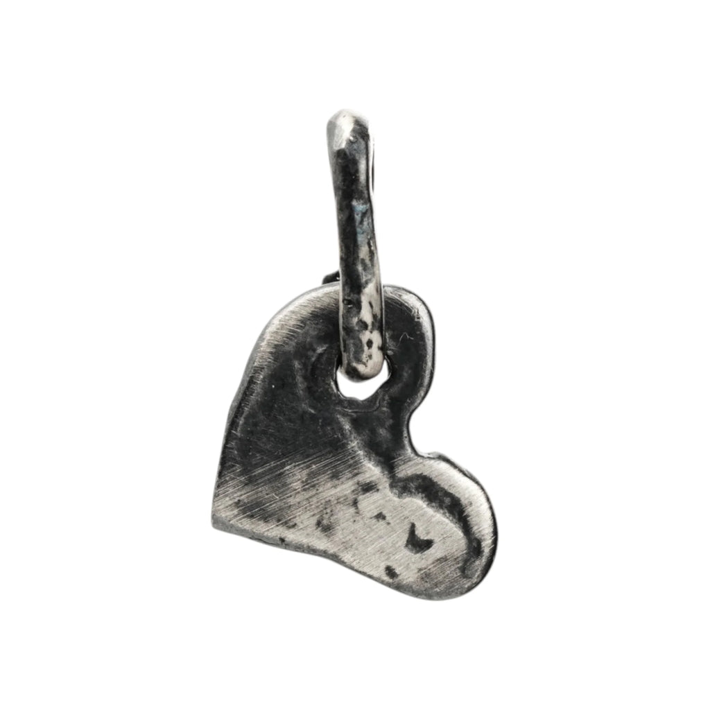 Herz-Anhänger aus 925er Silber – Talisman für Liebe, handgefertigter Skulpturenschmuck im Boho-Stil mit rustikaler Optik | Art Diva