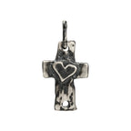 925er Silberanhänger „Kreuz mit Herz“ – handgefertigter Boho-Talisman für Glaube und Liebe, skulpturales Schmuckstück und Geschenk für Mutter, Tochter oder Freundin | Art Diva