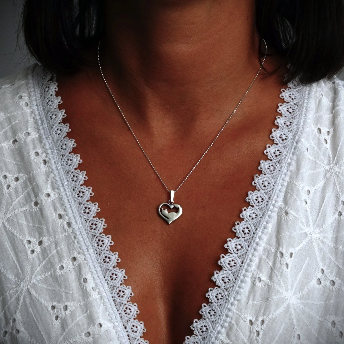 925 Silber Anhänger „Yin-Yang-Katzen“ – Hochglanz poliert | Symbol für Liebe & Harmonie | Art Diva
