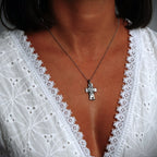 925er Silberanhänger „Kreuz mit Herz“ – handgefertigter Boho-Talisman für Glaube und Liebe, skulpturales Schmuckstück und Geschenk für Mutter, Tochter oder Freundin | Art Diva