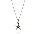 „Seestern“ – oxidierter Anhänger aus 925er Silber, Talisman für Glück und Gelassenheit, Skulpturenschmuck im Boho- und rustikalen Stil | Art Diva
