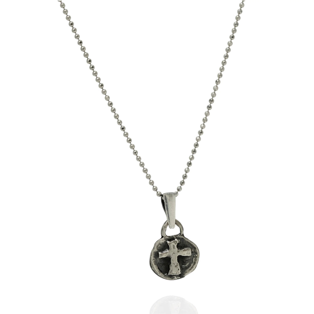 925er Silberanhänger mit Reliefkreuz – handgefertigter Boho-Talisman für Glauben und spirituelle Kraft, skulpturales Schmuckstück und Geschenk für Mutter, Tochter oder Freundin | Art Diva