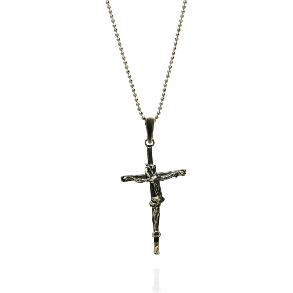 „Kreuz des Glaubens“ – Kruzifix aus 925er Silber mit kunstvoll gestalteter Christusfigur, handgefertigtes Symbol für Stärke und Spiritualität im Vintage-, Boho- und rustikalen Stil | Art Diva