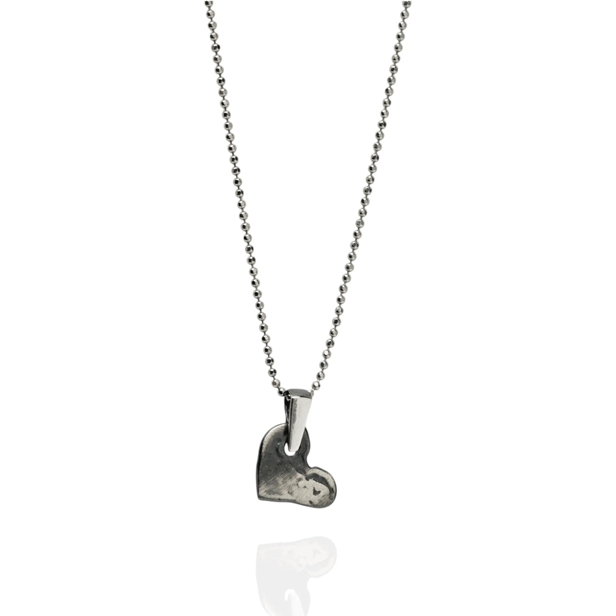 Herz-Anhänger aus 925er Silber – Talisman für Liebe, handgefertigter Skulpturenschmuck im Boho-Stil mit rustikaler Optik | Art Diva