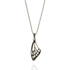 Schmetterlingsflügel-Anhänger aus 925er Silber – handgefertigter Talisman für Freiheit und Transformation, Skulpturenschmuck im Boho- und rustikalen Stil | Art Diva
