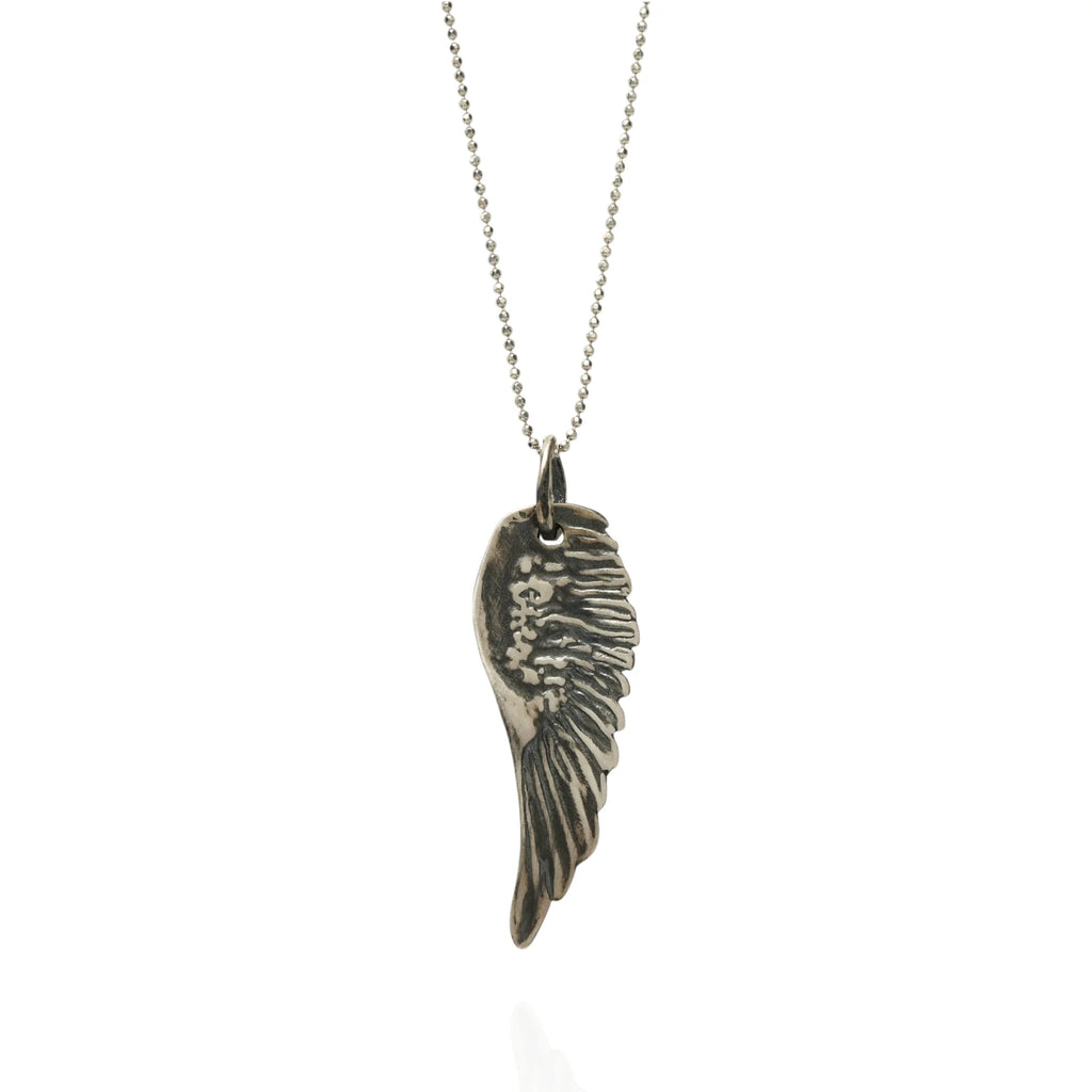 Anhänger aus 925er Silber mit Engelsflügel – Schutztalisman, handgefertigter Skulpturenschmuck im Boho-Stil, ideales Geschenk für Mutter, Tochter oder Freundin | Art Diva