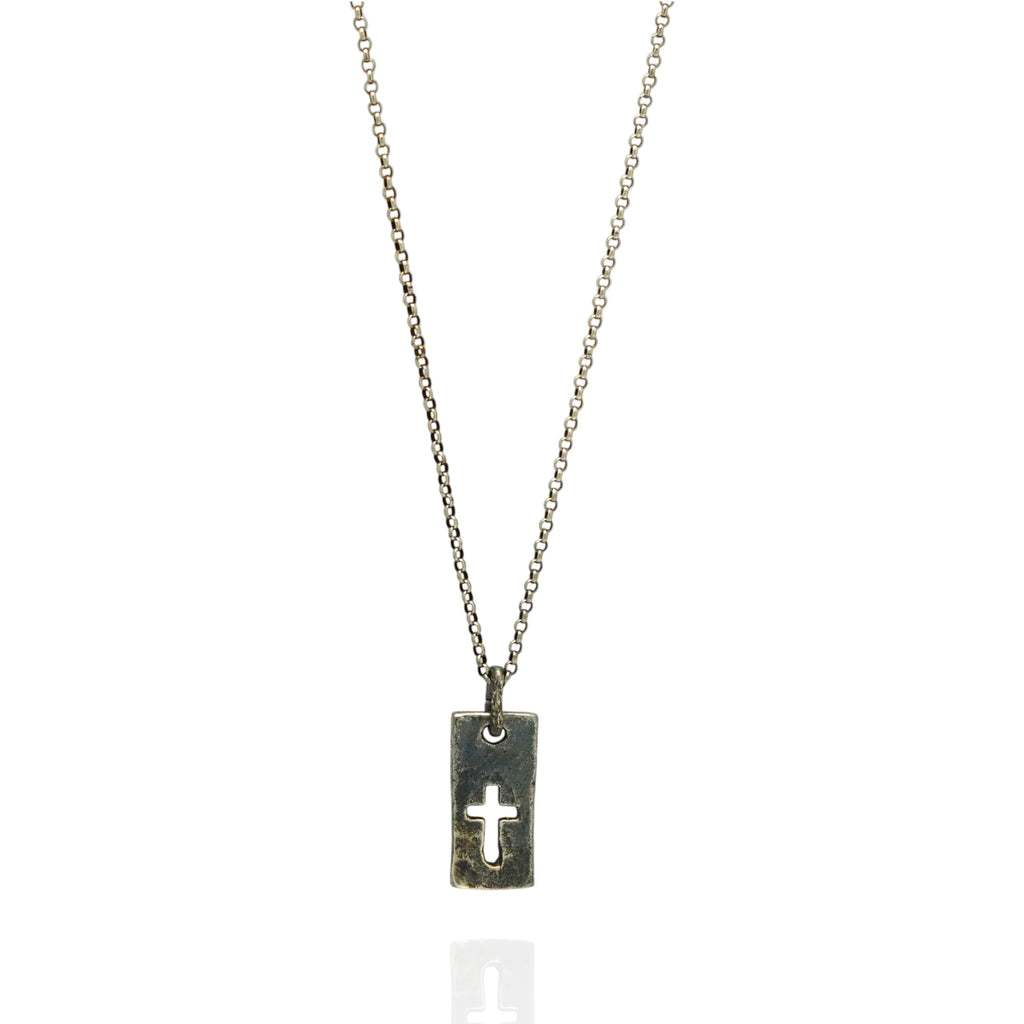 „Plakette mit Kreuz“ – Herren-Anhänger aus 925er Silber mit Stärke und Charakter | Art Diva
